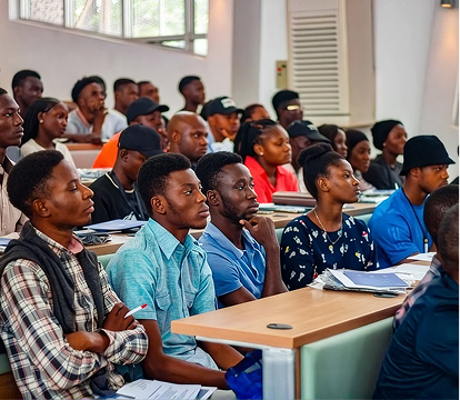 Students attentively listening during a Good Job Ministry teaching session
